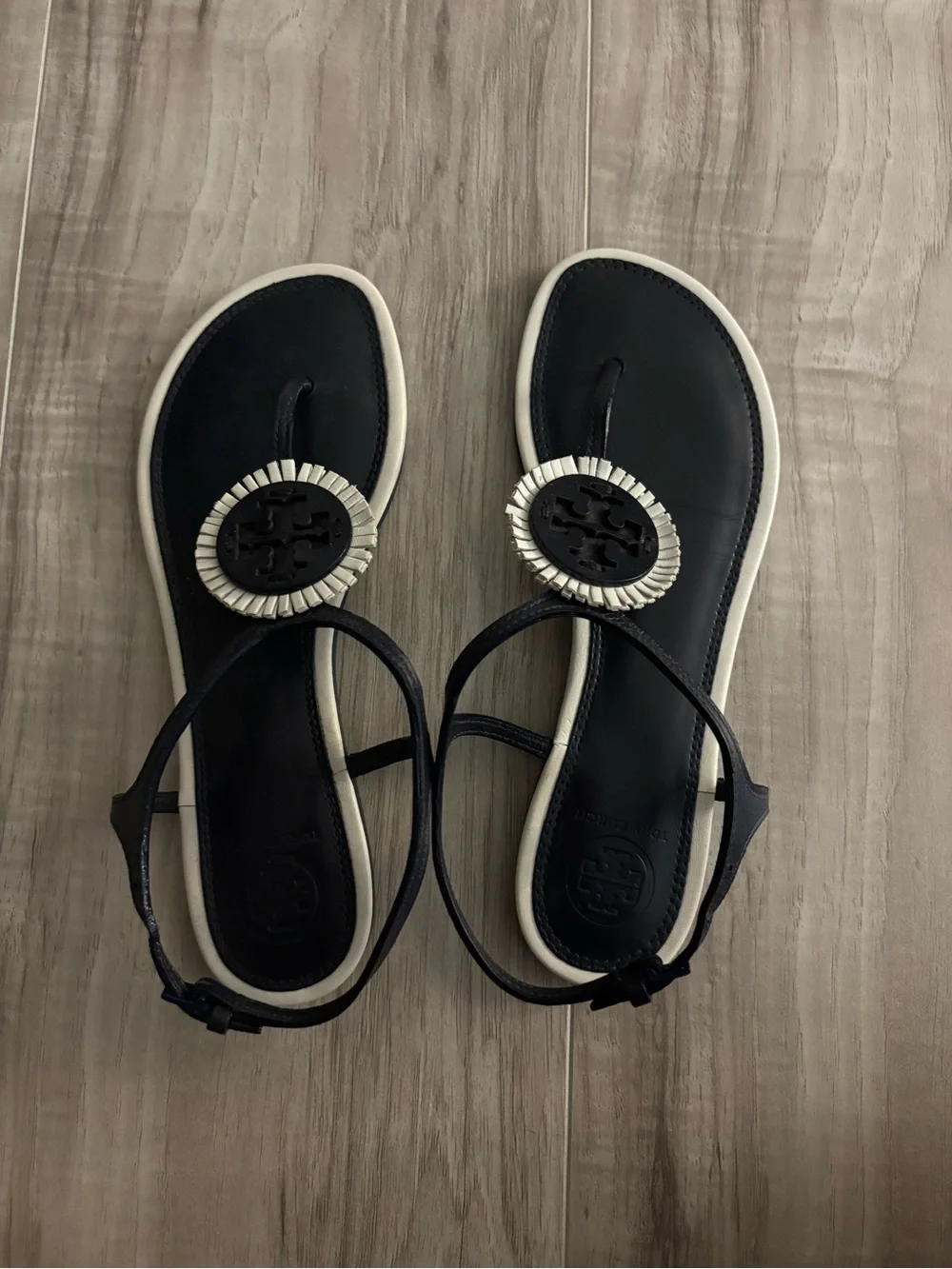 Tory Burch Black and White Sandals